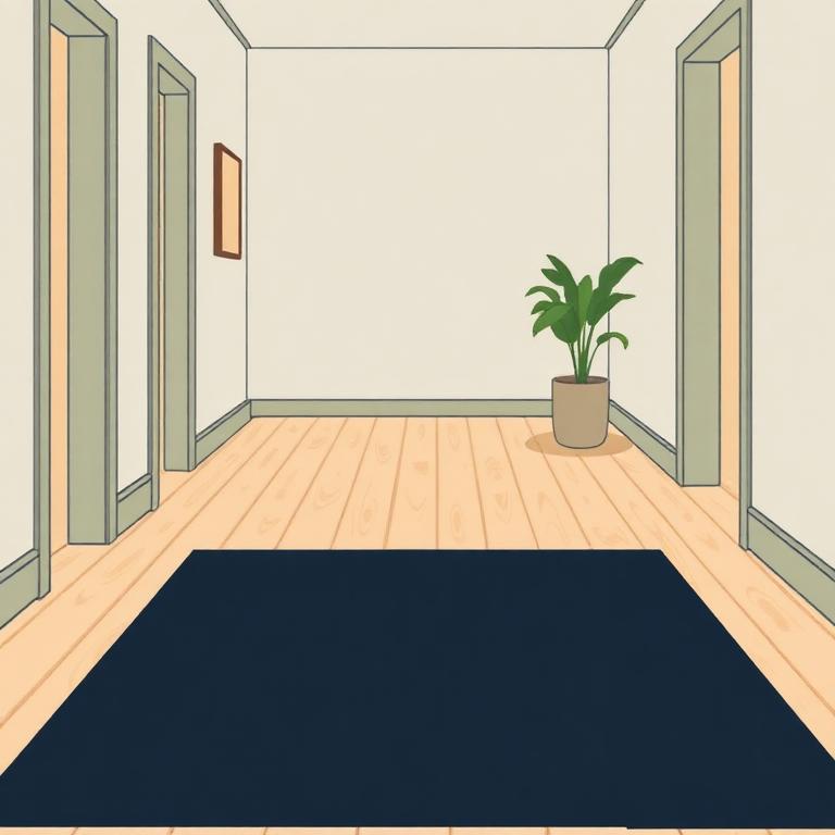 Dark rug on a light floor, as it can appear with dementia
