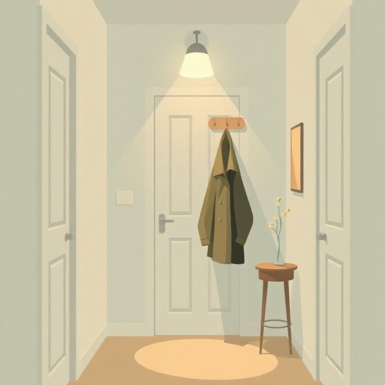 Dim hallway with shadows, as it actually looks